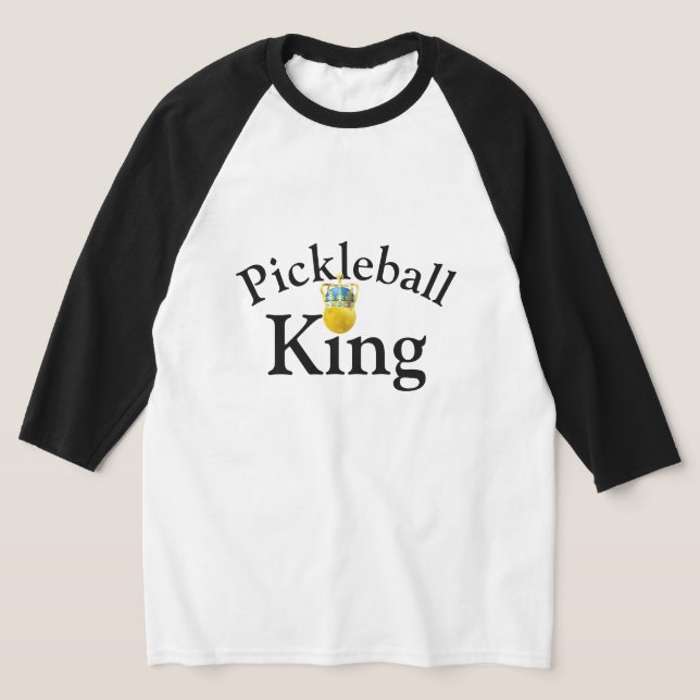 Camiseta Pickleball King, Pickleball Amarelo Vestindo Uma C (Postura )