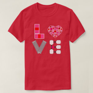 Camiseta Pickleball Love Heart Court Balls Paddles Rosa Ver