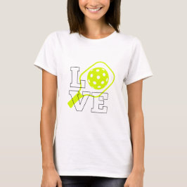 Camiseta Pickleball Love - Neon Paddle e Ball Design