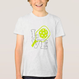 Camiseta Pickleball Love - Neon Paddle e Ball Design