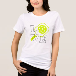 Camiseta Pickleball Love - Neon Paddle e Ball Design