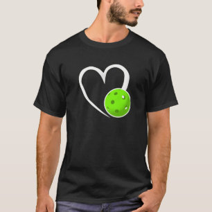 Camiseta Pickleball Love White Heart Gree Pickleball