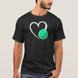 Camiseta Pickleball Love White Heart Turquoise