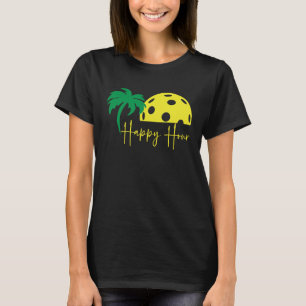 Camiseta Pickleball Lover FELIZ HORA Engraçada Palma do Sol