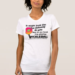 Camiseta Pickleball Lover na minha cabeça Estou jogando Pic