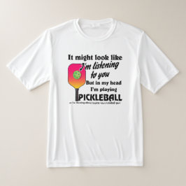 Camiseta Pickleball Lover na minha cabeça Estou jogando Pic
