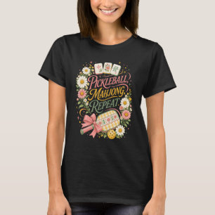 Camiseta Pickleball Mahjong Repetir Flor Floral Remo Divers