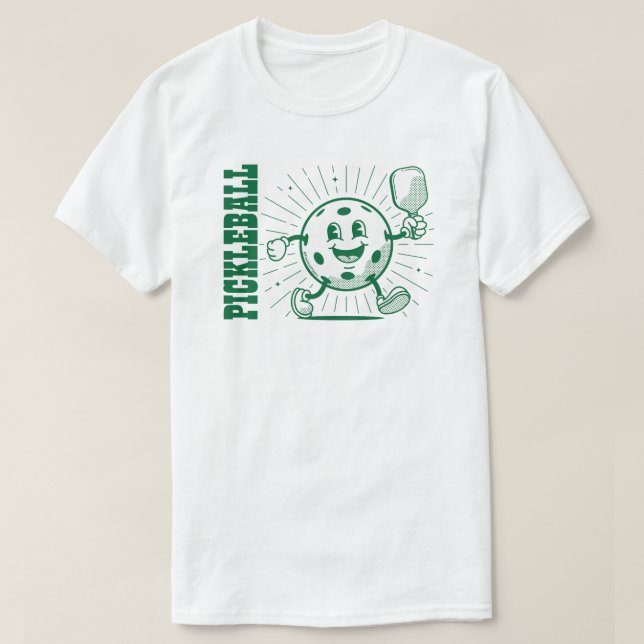 Camiseta PICKLEBALL MASCOT - Verde-Rebelde (Frente do Design)