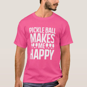 Camiseta Pickleball me faz feliz jogador de picleball engra