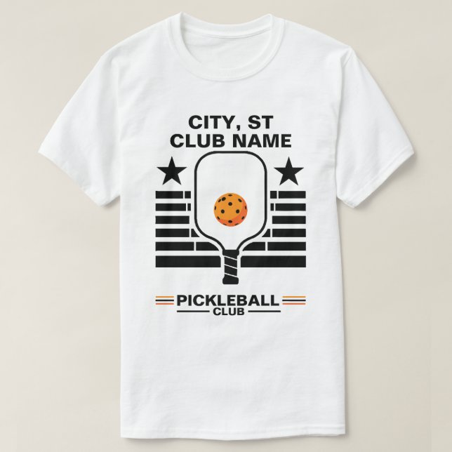 Camiseta Pickleball Nome Personalizado Pickleball (Frente do Design)