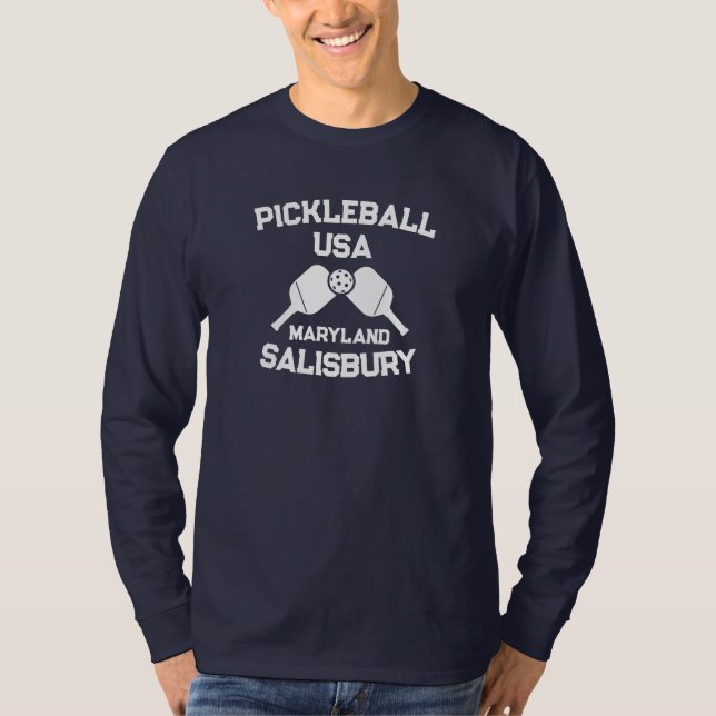 Camiseta Pickleball Paddle & Ball Salisbury Maryland Person (Frente)