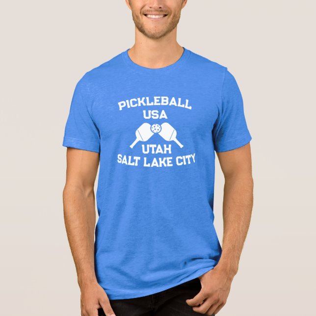 Camiseta Pickleball Paddle Ball Salt Lake City Utah Persona (Frente)
