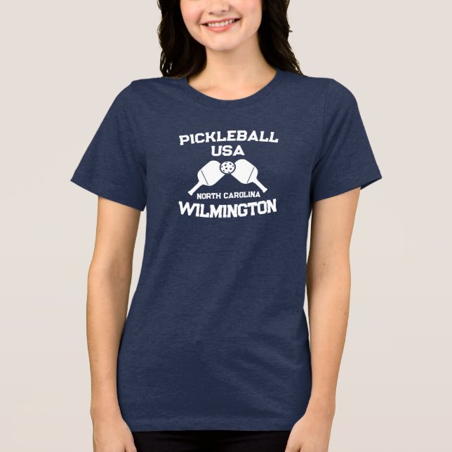 Camiseta Pickleball Paddle Ball Wilmington NC EUA Personali (Frente)