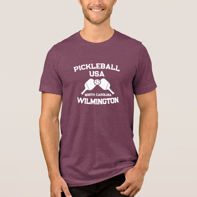 Camiseta Pickleball Paddle Ball Wilmington NC EUA Personali (Frente)