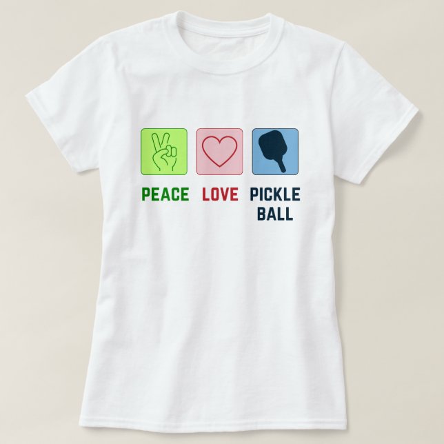 Camiseta Pickleball Peace and Love (Frente do Design)