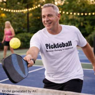 Camiseta Pickleball Porque Terapia é Cara - Divertido