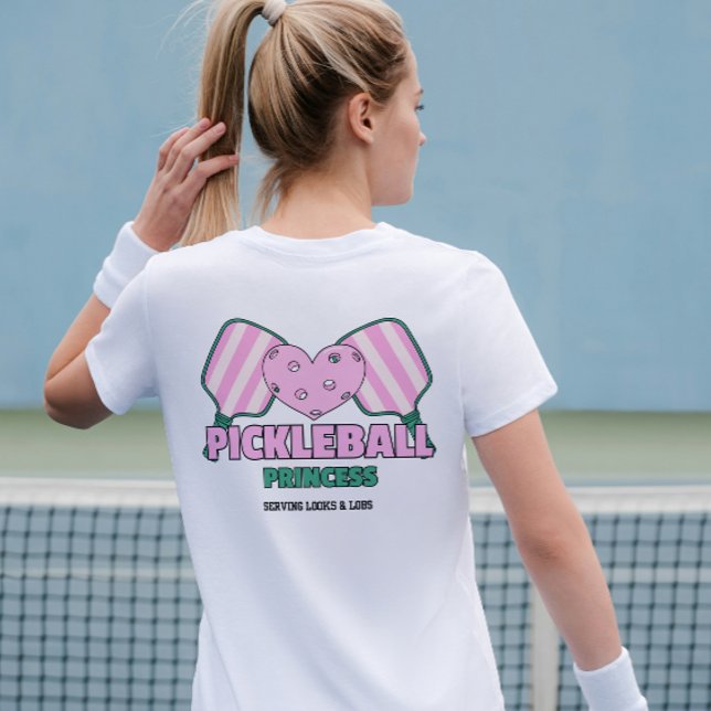 Camiseta Pickleball Princesa Servindo Paisagens e Lobs (Criador carregado)
