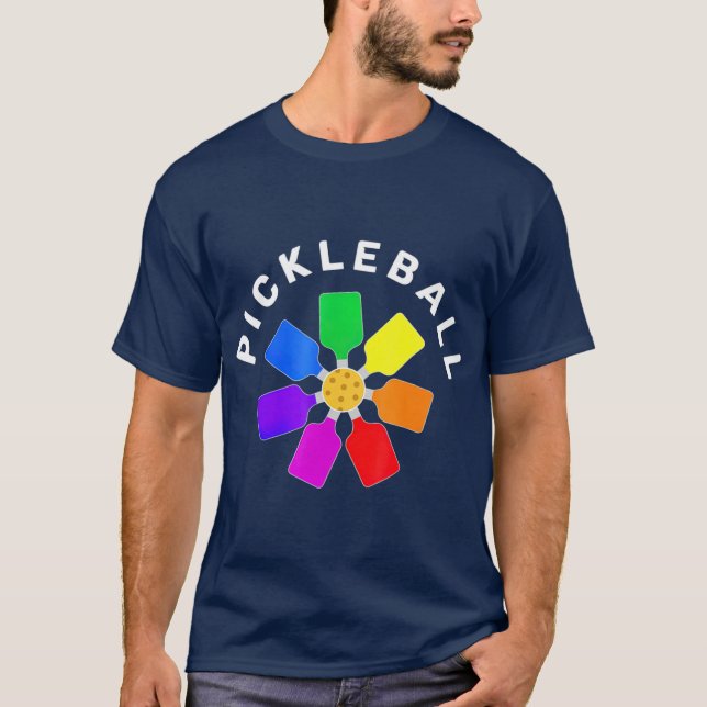Camiseta Pickleball Rainbow Design (Frente)