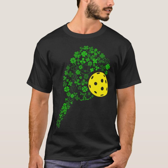 Camiseta Pickleball Shamrock Leaf Rua Patrick Day Picklebal (Frente)