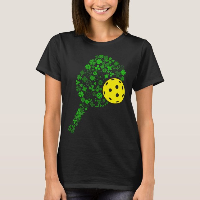 Camiseta Pickleball Shamrock Leaf St Patrick Day Pickleball (Frente)