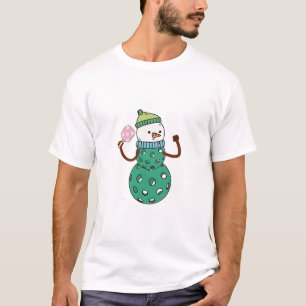 Camiseta Pickleball Snowman Engraçado Natal Natal