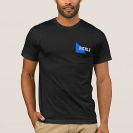 Camiseta PICKLEBALL Texto branco Brilho Triângulo Azul