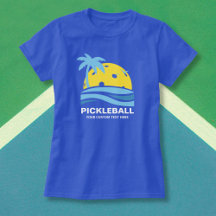 Pickleball Tropical Palm Tree Sun Seu Texto Person