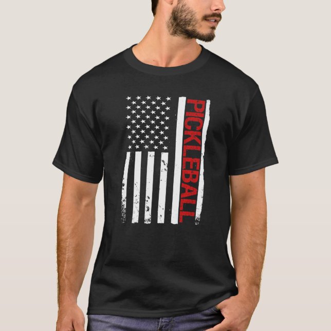 Camiseta Pickleball USA American Flag (Frente)