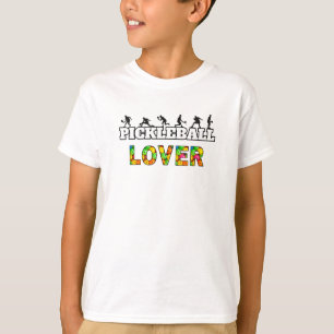 Camiseta Pickleball Word Male Silhouettes Lover Ball