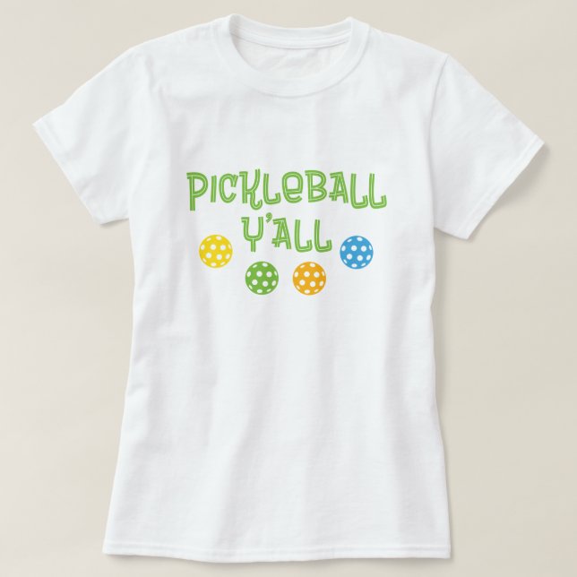 Camiseta Pickleball Y'all (Frente do Design)