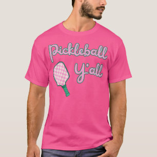 Camiseta Pickleball Y'All 1990'S Preppy Rosa e Verde Padd