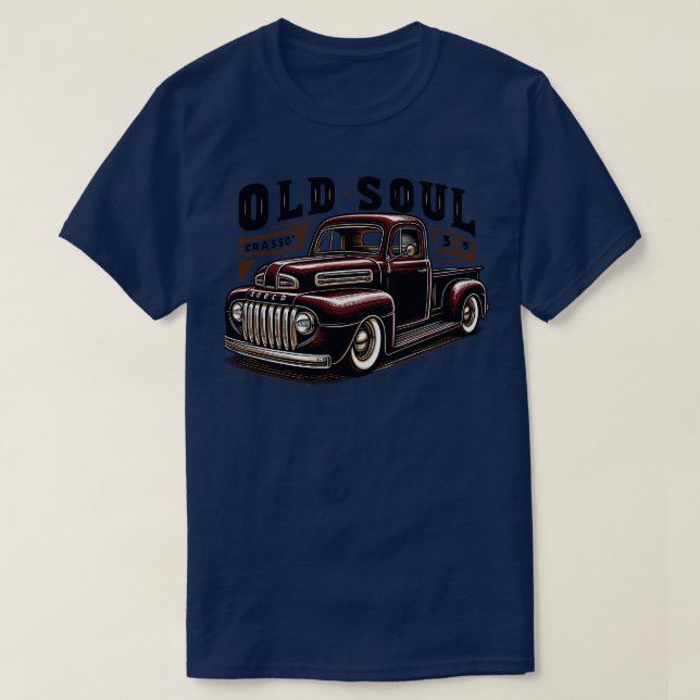 Camiseta Pickup clássico de vintage - Alma Velha (Frente do Design)