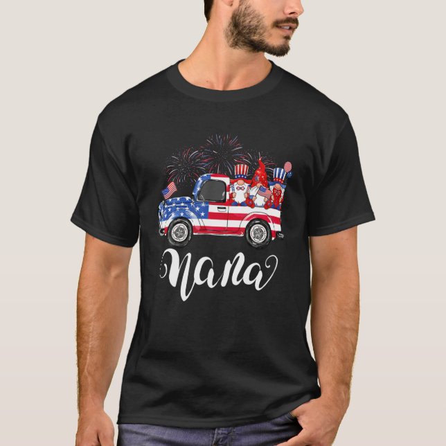 Camiseta Pickup Truck Tio Sam Gnomos American Flag USA 4T (Frente)