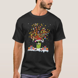 Camiseta Picle Fruta Xmas Lighting Tree Papais noeis Pickle