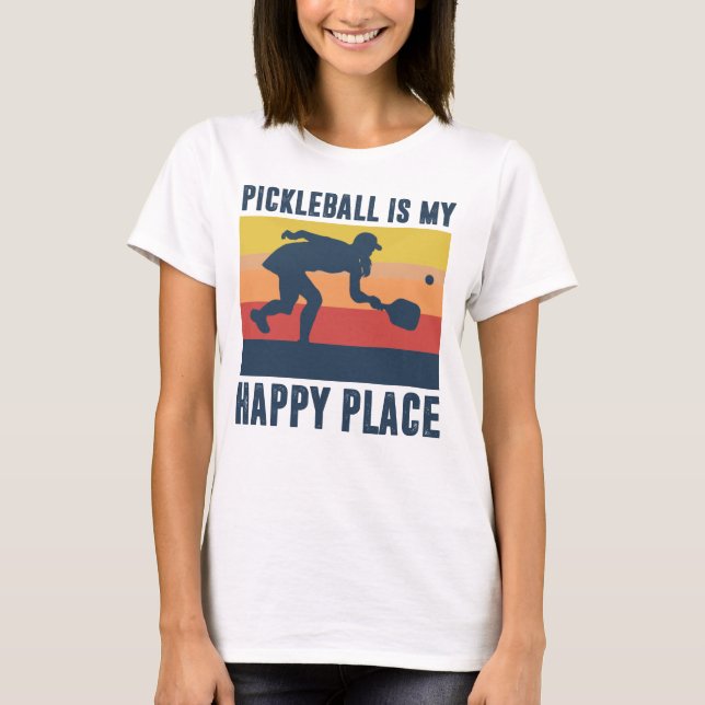 Camiseta picleball cita mulheres picleiros (Frente)