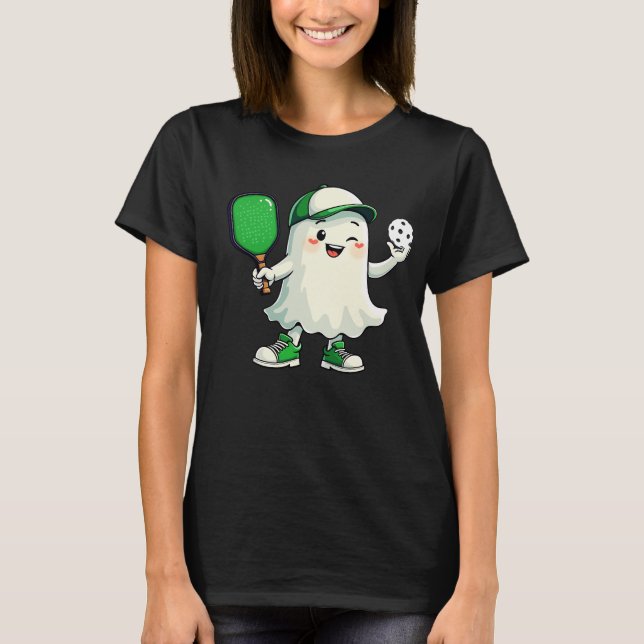 Camiseta Picleball Fantasma Bonito Pickleball Paddle Hallow (Frente)