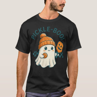 Camiseta Picles-Boo Fantasma Divertido Halloween Pickleball