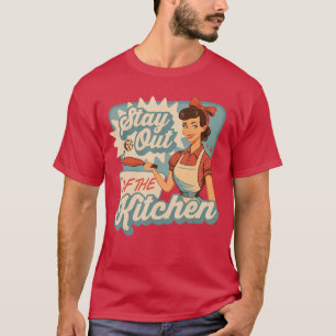 Camiseta Picles engraçado vintage Fique fora da cozinha R