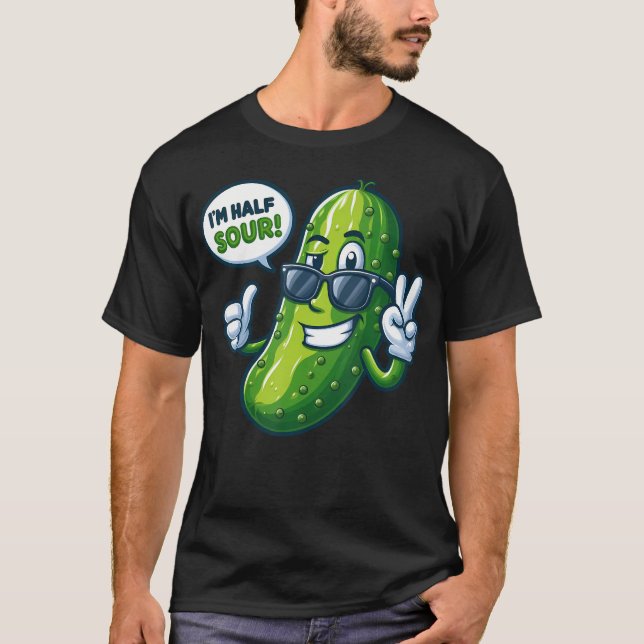 Camiseta Picles Engraçados Eu Estou Meio Azedo (Frente)