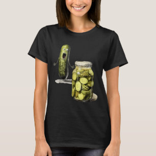 Camiseta Picles Engraçados Surpreendem Um Pepino E Um Jar D