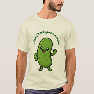 Camiseta Picles Kawaii de Desenho Animado Fofo e Feliz - Pe
