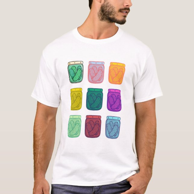 Camiseta Picles Warhol Divertidos Coloridos Arco-íris  (Frente)