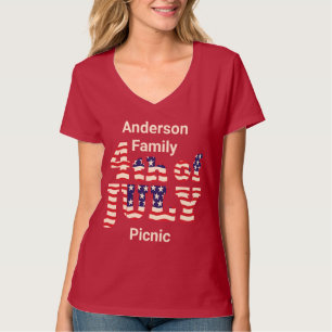 Camiseta Picnic familiar personalizado Patriótico 4 de jul