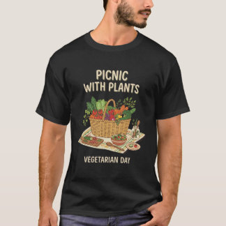 Camiseta Picnic With Plants Vegetarian Day Vegetable Basket