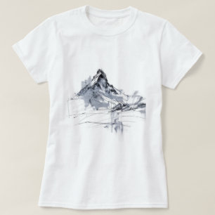 Camiseta Pico de montanha abstrato