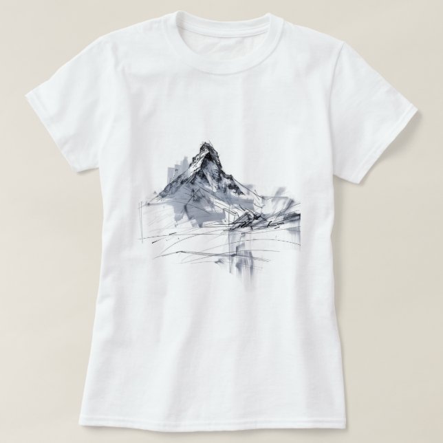 Camiseta Pico de montanha abstrato (Frente do Design)