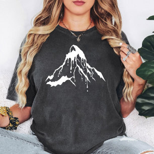 Camiseta Pico de Montanha Nevada Pingando Gráfico