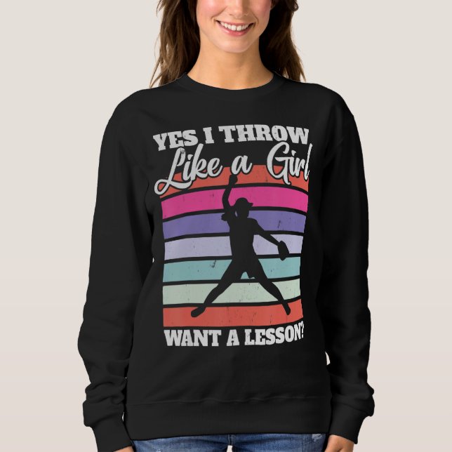 Camiseta Pico De Softball Sim, Jogo Como Uma Garota Quer Um (Frente)