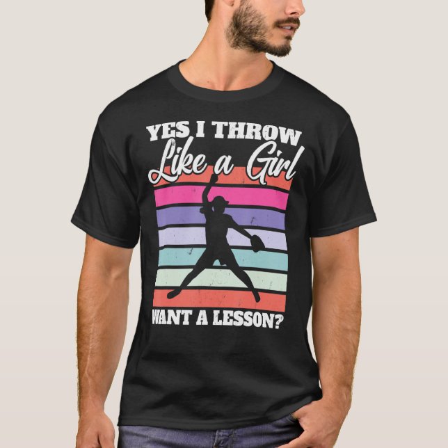 Camiseta Pico De Softball Sim, Jogo Como Uma Garota Quer Um (Frente)