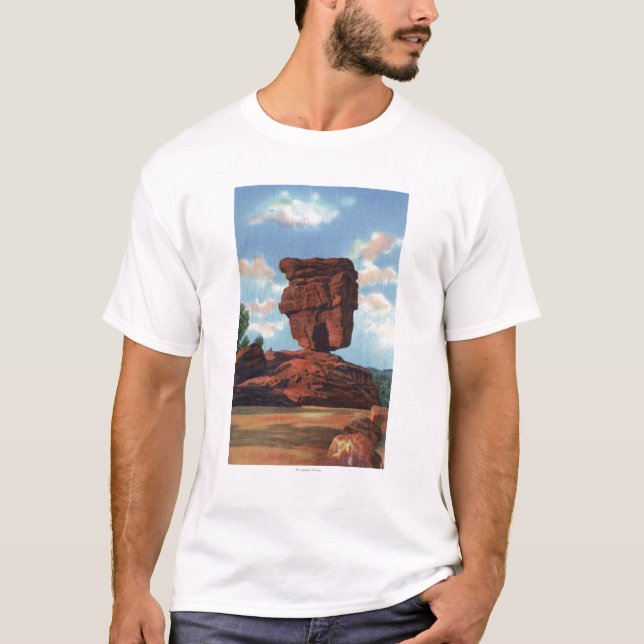 Camiseta Pico dos piques, Colorado - rocha equilibrada (Frente)